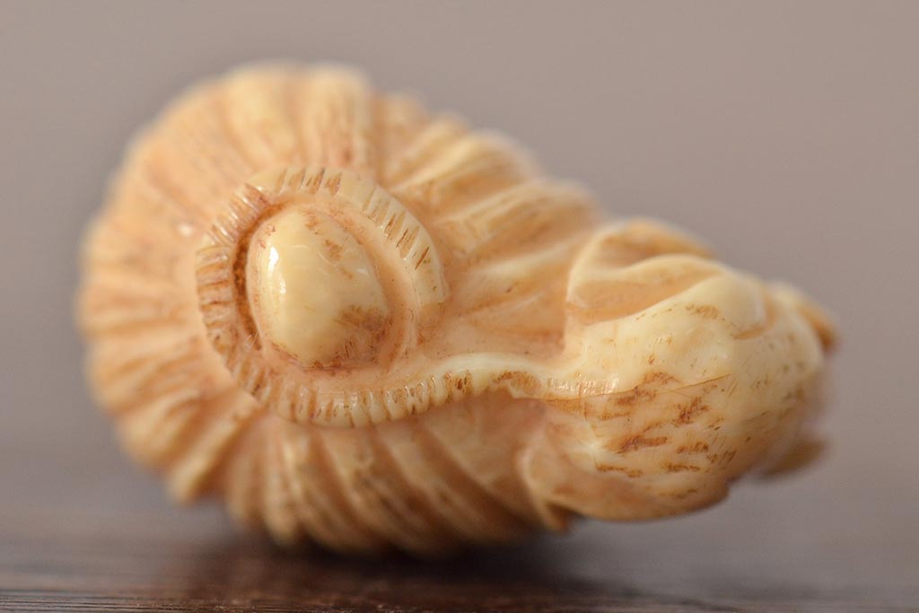 古い彫刻根付5点(玉之、鼠、壽老人、提物)(R-046520)