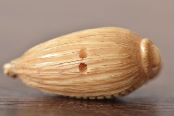 古い彫刻根付5点(玉之、鼠、壽老人、提物)(R-046520)