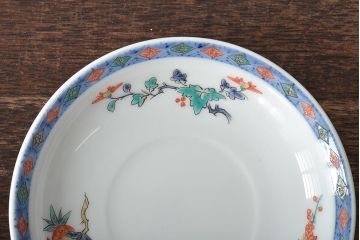 十四代　酒井田柿右衛門　染錦　カップ&ソーサー2客(R-046522)