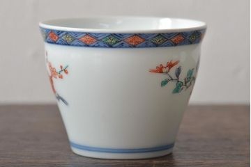 十四代　酒井田柿右衛門　染錦　カップ&ソーサー2客(R-046522)