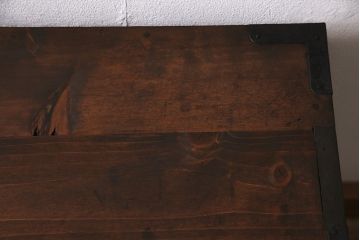 アンティーク家具　明治大正期　前面桐材　鋲金具が存在感のあるローボード(時代箪笥、ローチェスト、テレビ台)(R-046533)