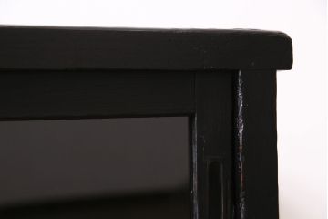 アンティーク家具　和製アンティーク　昭和初期　組子細工が映える脚付キャビネット(サイドボード、収納棚、戸棚)(R-046536)