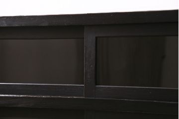 アンティーク家具　和製アンティーク　昭和初期　組子細工が映える脚付キャビネット(サイドボード、収納棚、戸棚)(R-046536)