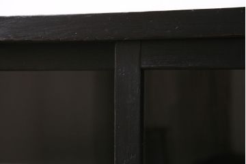 アンティーク家具　昭和初期　ペイント　脚付き　落ち着いた色合いが魅力の戸棚(収納棚、食器棚)(R-046537)