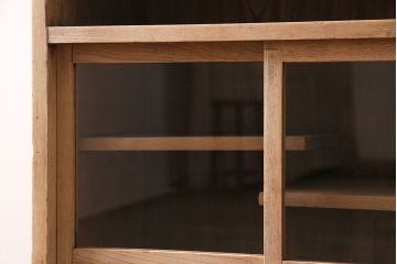 アンティーク家具　昭和初期　ストリップド(剥離)　味のある木肌が魅力の茶箪笥(飾り棚、収納棚)(R-046588)