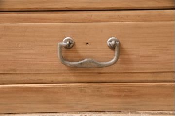 アンティーク家具　昭和中期　ヒノキ材　引き出し付き　倹飩(けんどん)式扉の小物収納箱(収納棚)(R-046590)