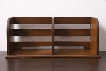 アンティーク家具　昭和中期　栓材　味わい深い木色が魅力的なブックスタンド(本立て)(R-046594)