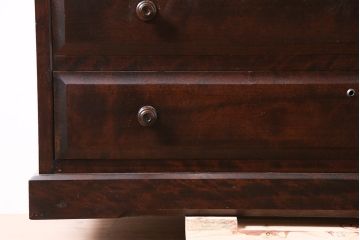 中古　北海道民芸家具　#530　和洋どちらのお部屋にも馴染みやすい戸棚付き整理タンス(衣装箪笥、重ねタンス)(R-046596)