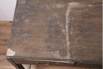 アンティーク家具　昭和初期　栓材　レトロスタイルにおすすめのシンプルな平机(ワークデスク、在宅ワーク、在宅用)(R-046602)