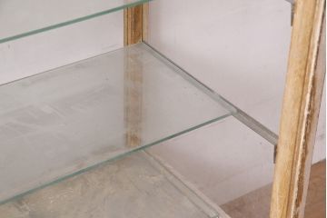 アンティーク家具　昭和中期　ナラ材　ころんとした脚が可愛いレトロなガラスケース(ショーケース、陳列棚)(R-046604)
