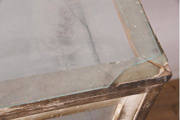 アンティーク家具　昭和中期　ナラ材　ころんとした脚が可愛いレトロなガラスケース(ショーケース、陳列棚)(R-046604)