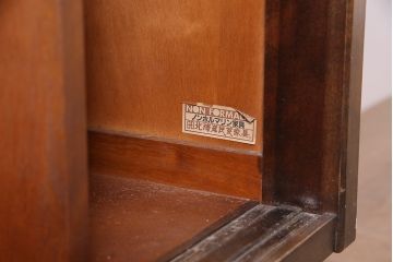 ヴィンテージ家具　北海道民芸家具　ペイント仕上げ限定　深みのある色合いが魅力の下駄箱(収納棚、戸棚、ビンテージ)(R-046606)