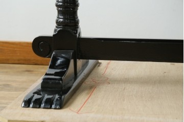 イギリスヴィンテージ　高級感あるバルボスレッグのダイニングテーブル　(R-046607)