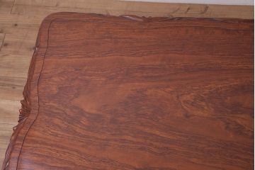 中古　民芸家具　カリン無垢材　花梨　木の味わいを楽しめる贅沢な座卓(ローテーブル)(R-046613)