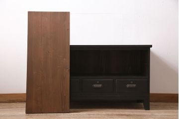 アンティーク家具　当店リメイク　和モダンなローボード(テレビ台、テレビボード、戸棚)(R-046617)
