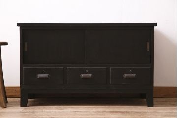 アンティーク家具　当店リメイク　和モダンなローボード(テレビ台、テレビボード、戸棚)(R-046617)