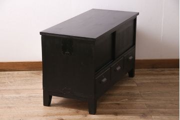 アンティーク家具　当店リメイク　和モダンなローボード(テレビ台、テレビボード、戸棚)(R-046617)