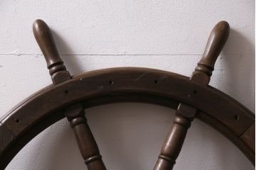 アンティーク雑貨　船舶　木製ラット　操舵輪(舵、ディスプレイ、オブジェ)(R-046622)