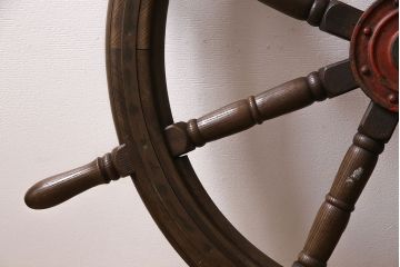 アンティーク雑貨　船舶　木製ラット　操舵輪(舵、ディスプレイ、オブジェ)(R-046622)
