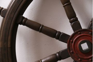 アンティーク雑貨　船舶　木製ラット　操舵輪(舵、ディスプレイ、オブジェ)(R-046622)