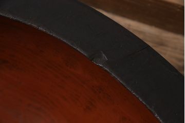 アンティーク雑貨　昭和初期　漆塗り　木製のこね鉢(木鉢、ディスプレイ)(R-046627)