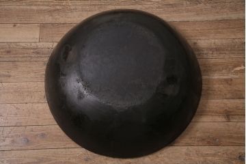 アンティーク雑貨　昭和初期　漆塗り　木製のこね鉢(木鉢、ディスプレイ)(R-046627)