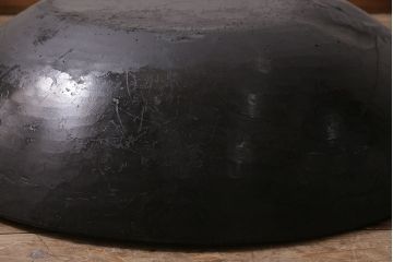 アンティーク雑貨　昭和初期　漆塗り　木製のこね鉢(木鉢、ディスプレイ)(R-046627)