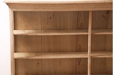 アンティーク家具　昭和初期　ストリップド(剥離)　栓材の素朴な味わいが魅力的なガラスケース(飾り棚、ショーケース、陳列棚)(R-046629)