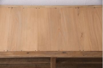 アンティーク家具　昭和初期　ストリップド(剥離)　栓材の素朴な味わいが魅力的なガラスケース(飾り棚、ショーケース、陳列棚)(R-046629)
