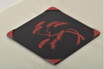 鈴木雅也　木製　松　菓子盆(京塗漆器)(R-046637)
