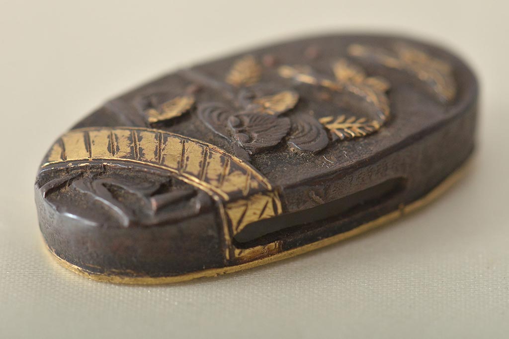 古い縁頭など14点(目貫、刀装具、彫金武具)(R-046641)