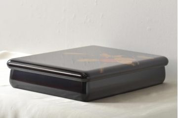 輪島塗　子舟作　柿の図蒔絵文庫(硯箱、文箱、木製漆器)(R-046643)
