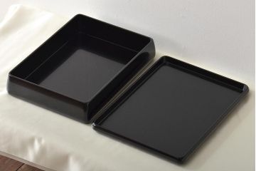 輪島塗　子舟作　柿の図蒔絵文庫(硯箱、文箱、木製漆器)(R-046643)