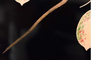 輪島塗　子舟作　柿の図蒔絵文庫(硯箱、文箱、木製漆器)(R-046643)