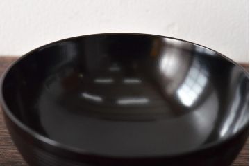 初瀬川柳庵　糸目黒塗　切箔絵　木製　吸物椀5客(漆器)(R-046644)
