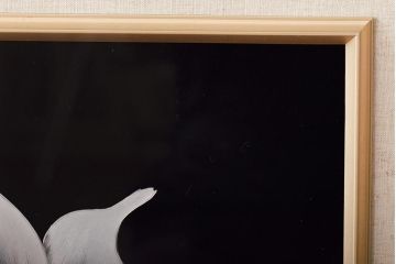 輪島塗　松田林山　漆絵　額装(沈金蒔絵)(R-046646)