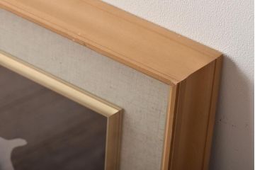 輪島塗　松田林山　漆絵　額装(沈金蒔絵)(R-046646)