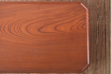 義天工房　総欅　牡丹彫刻　文机　作家物(サイドテーブル、ローテーブル)(R-046653)