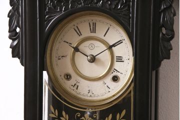 アンティーク時計　大正期　精工舎(SEIKOSHA、セイコー)　ゼンマイ式　スリゲル型　シックな雰囲気漂う掛け時計(古時計、柱時計、座敷時計)(R-046657)