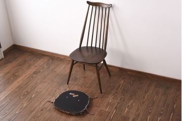 ヴィンテージ家具　イギリスビンテージ　ERCOL(アーコール)　ゴールドスミス　クッション付きダイニングチェア(椅子、ハイバックチェア)(R-046660)