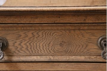 アンティーク家具　イギリスアンティーク　ストリップド(剥離)　オーク材　柔らかな雰囲気のミラーバックサイドボード(収納棚、キャビネット)(R-046662)