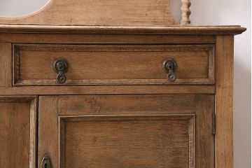 アンティーク家具　イギリスアンティーク　ストリップド(剥離)　オーク材　柔らかな雰囲気のミラーバックサイドボード(収納棚、キャビネット)(R-046662)