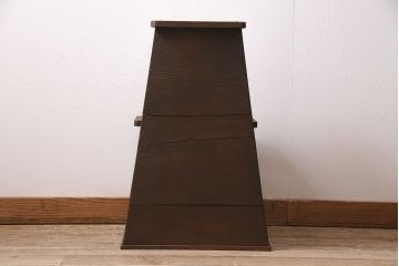アンティーク家具　昭和中期　ヒノキ材　シンプルなつくりのレトロな踏み台(ステップ、飾り台、花台)(R-046663)