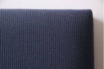 ヴィンテージ家具　昭和中期　ブナ材　落ち着いたブルーのファブリックが素敵な二人掛けソファ(2人掛け、ベンチソファ、ビンテージ)(R-046668)