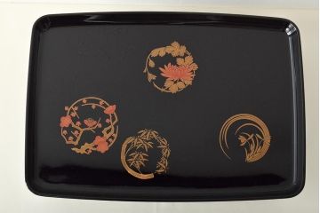 輪島塗　五島屋　木製蒔絵　屠蘇器　共箱(杯台、銚子、金彩)(R-046670)