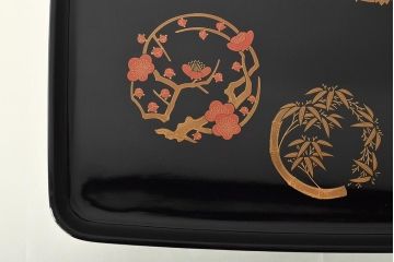 輪島塗　五島屋　木製蒔絵　屠蘇器　共箱(杯台、銚子、金彩)(R-046670)