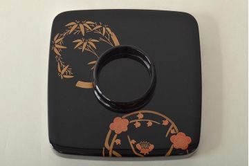 輪島塗　五島屋　木製蒔絵　屠蘇器　共箱(杯台、銚子、金彩)(R-046670)