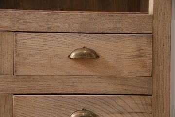 アンティーク家具　昭和初期　ストリップド(剥離)　特大サイズ!素朴な木味が魅力のキャビネット(重ね、収納棚)(R-046681)