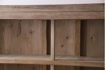 アンティーク家具　昭和初期　ストリップド(剥離)　特大サイズ!素朴な木味が魅力のキャビネット(重ね、収納棚)(R-046681)