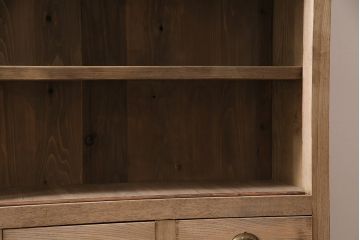 アンティーク家具　昭和初期　ストリップド(剥離)　特大サイズ!素朴な木味が魅力のキャビネット(重ね、収納棚)(R-046681)